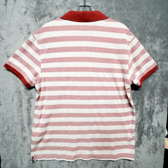 NEW Mens XXL LEVIS Shirt Red White Striped Polo Casual Logo Cotton 224030026 - Picture 2 of 3
